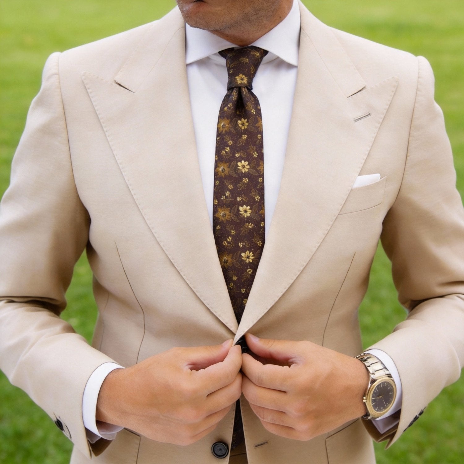 Brown with Abstract Pattern Necktie