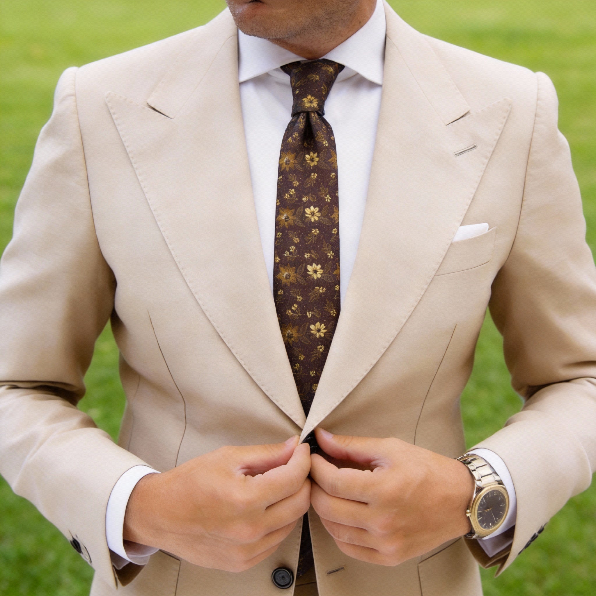 Brown with Abstract Pattern Necktie