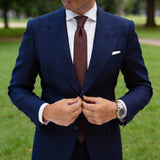 Burgundy With Golden Herringbone Necktie