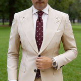 Burgundy With White Paisley Necktie