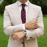 Burgundy With White Paisley Necktie