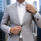 White Ornamental Scroll Necktie