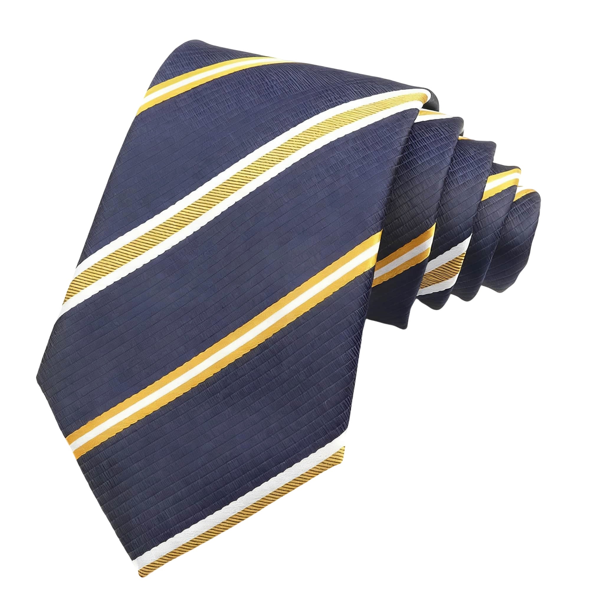 Navy Blue Yellow Striped Necktie