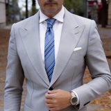Light Blue Necktie With Dark Blue Stripes
