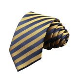 Navy Blue Yellow Striped Necktie