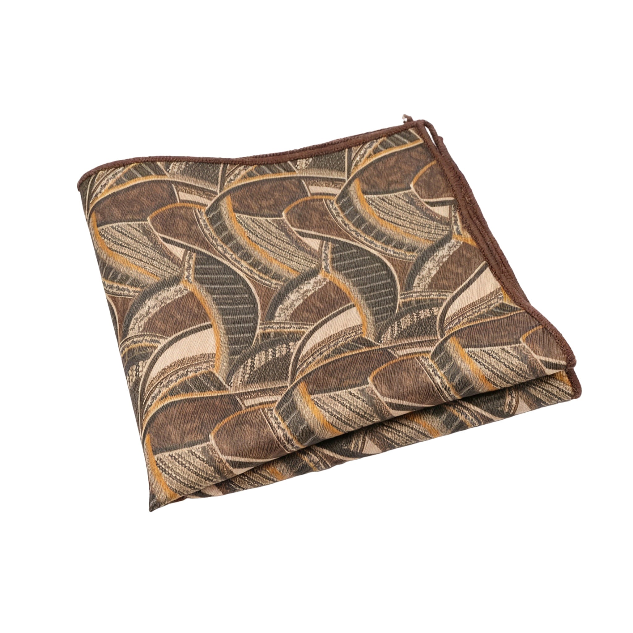 Brown Gold Abstract Pocket Square