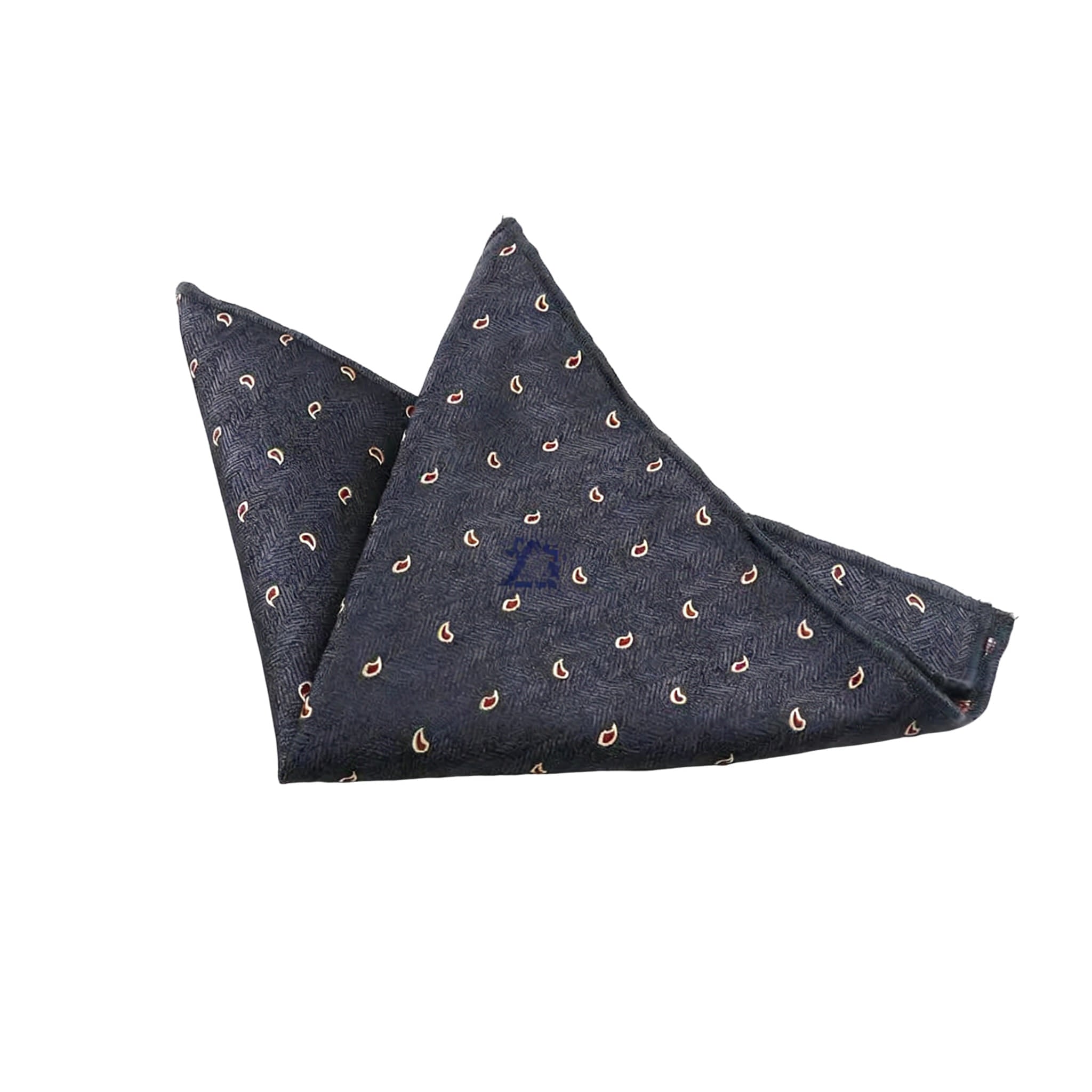 Dark Gray Red Paisley Pocket Square