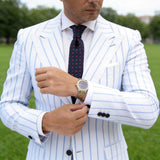 Navy Blue With Red Squares Necktie