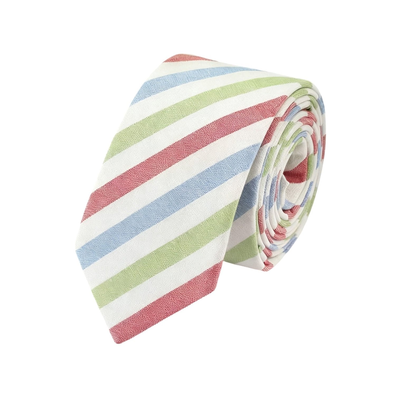 White With Multicolor Stripes Necktie