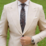 Navy With Red Paisley Necktie