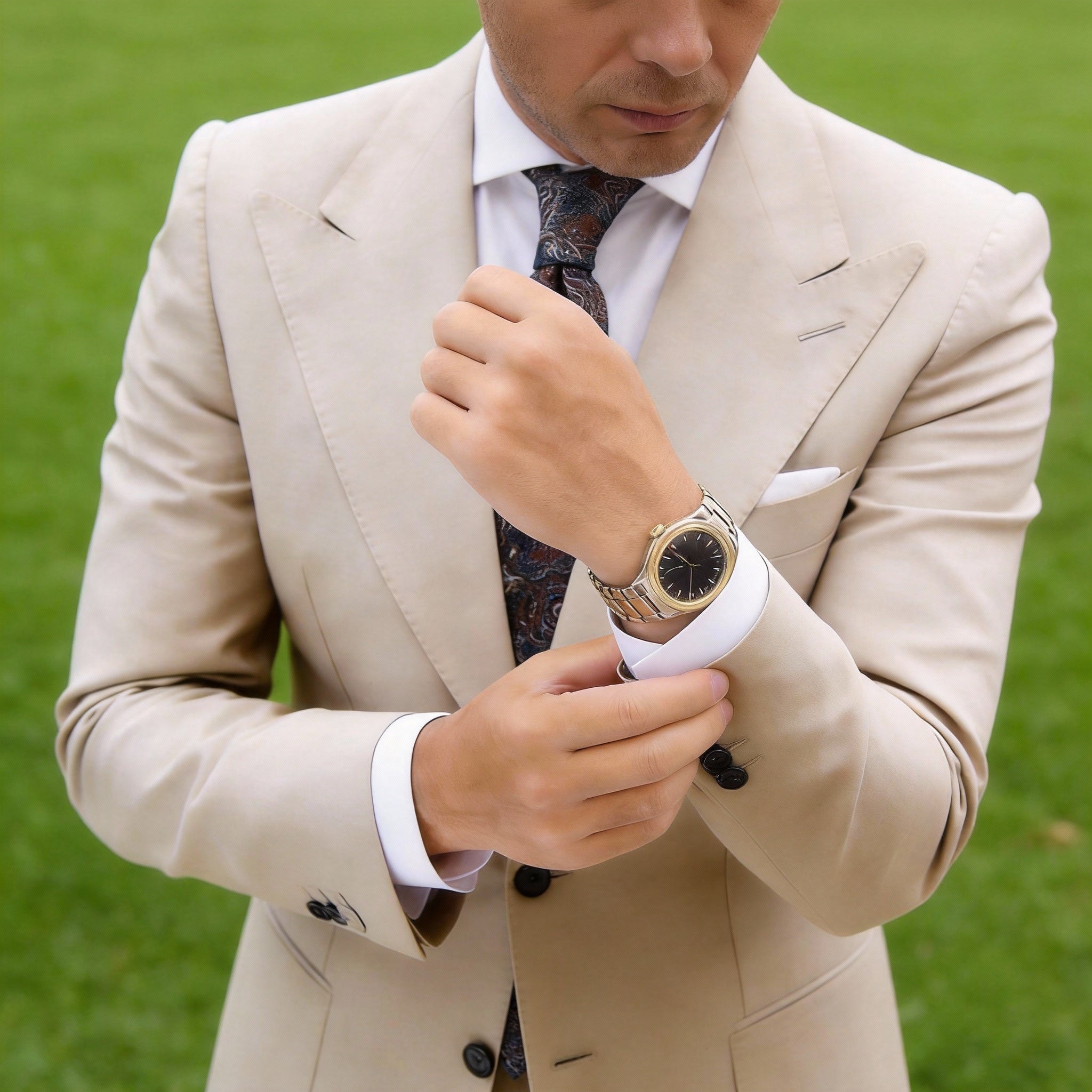 Navy With Red Paisley Necktie
