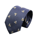 Navy Blue Yellow Bee Necktie