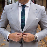 Dark Blue With Red Paisley Necktie