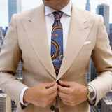 Blue With Orange Paisley Necktie