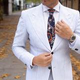 Navy Blue Orange Paisley Necktie