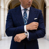 Navy With Light Blue Paisley Necktie