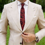 Black With Red Floral Necktie