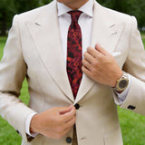 Black With Red Floral Necktie