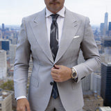 Gray Silver Striped Necktie