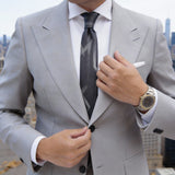 Gray Silver Striped Necktie