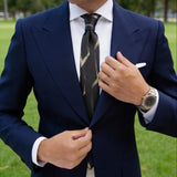 Black With Gold Abstract Brushstroke Necktie
