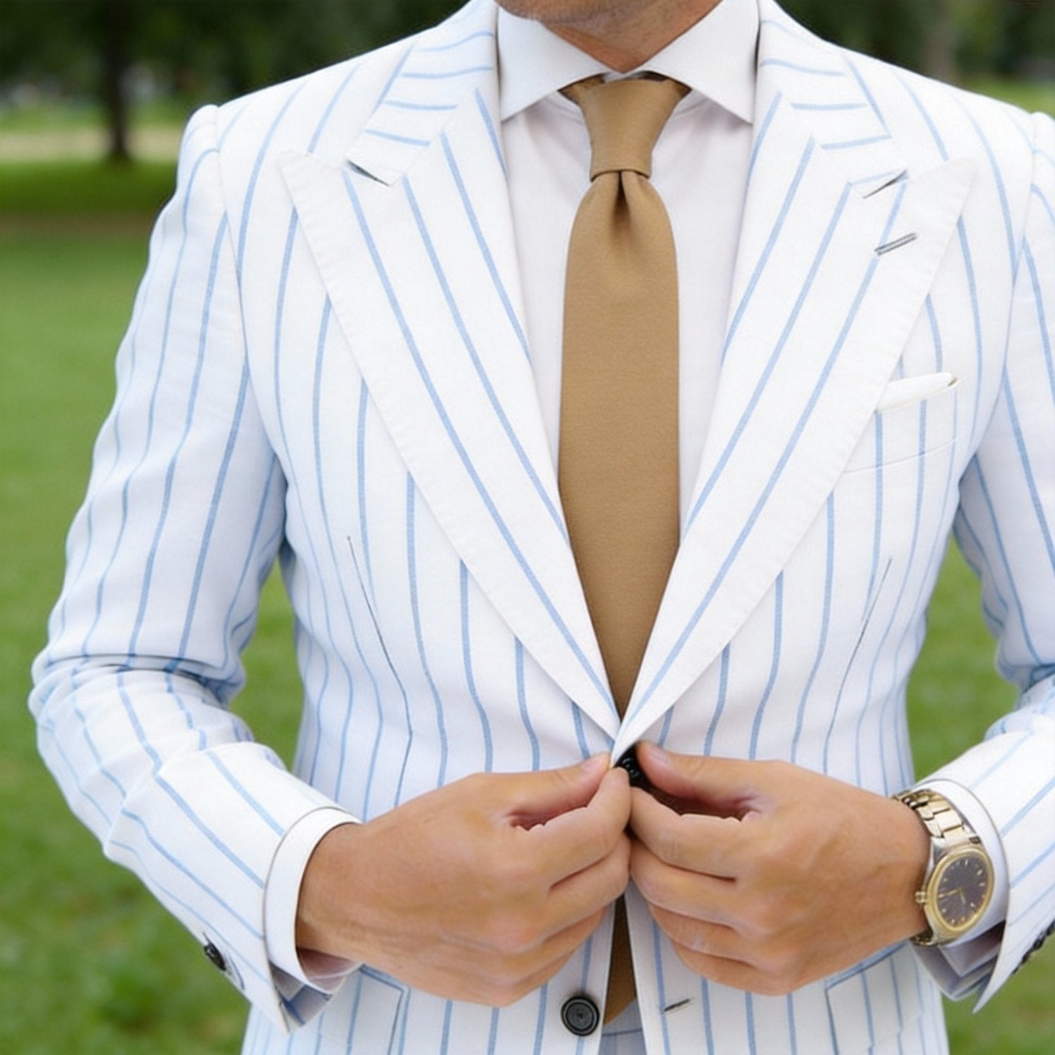 Khaki  Solid Necktie