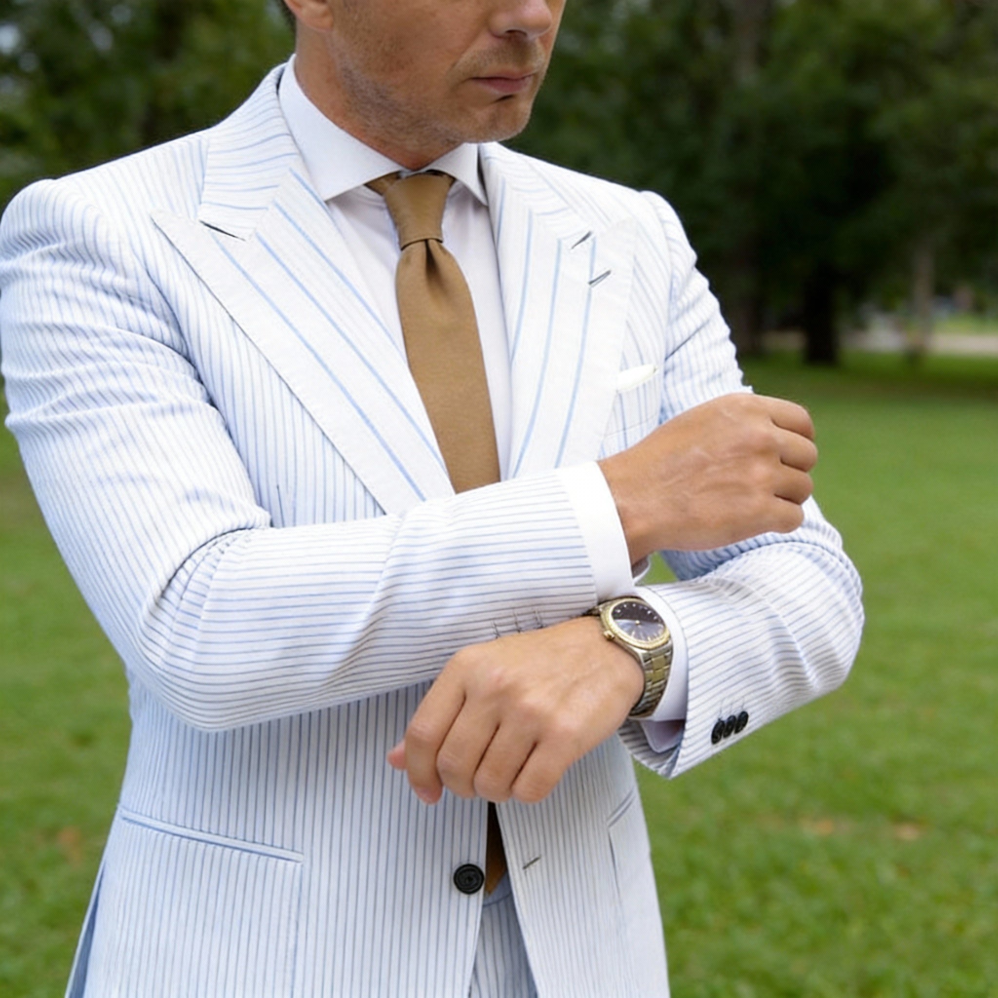 Khaki  Solid Necktie