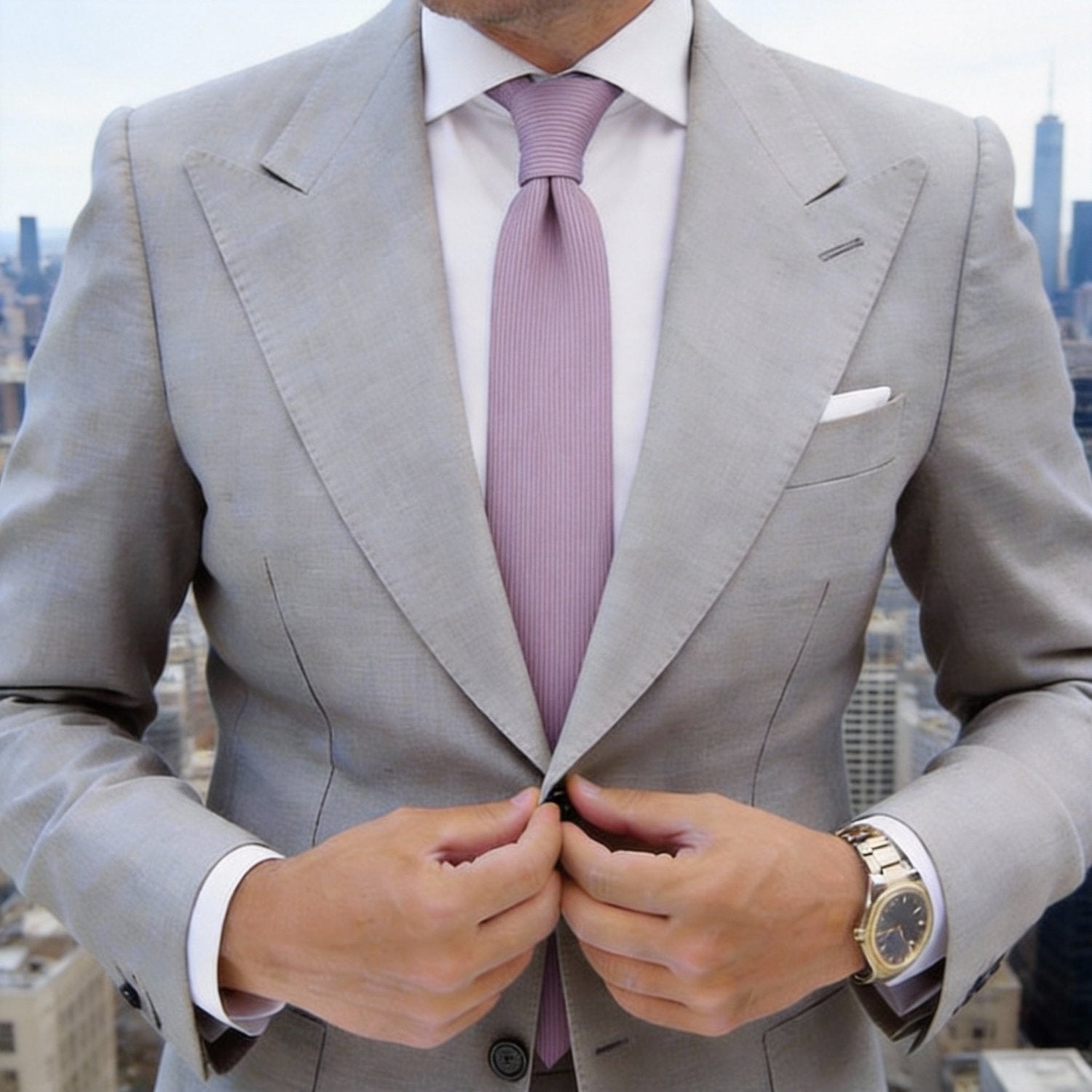 Mauve Mauve Solid Necktie