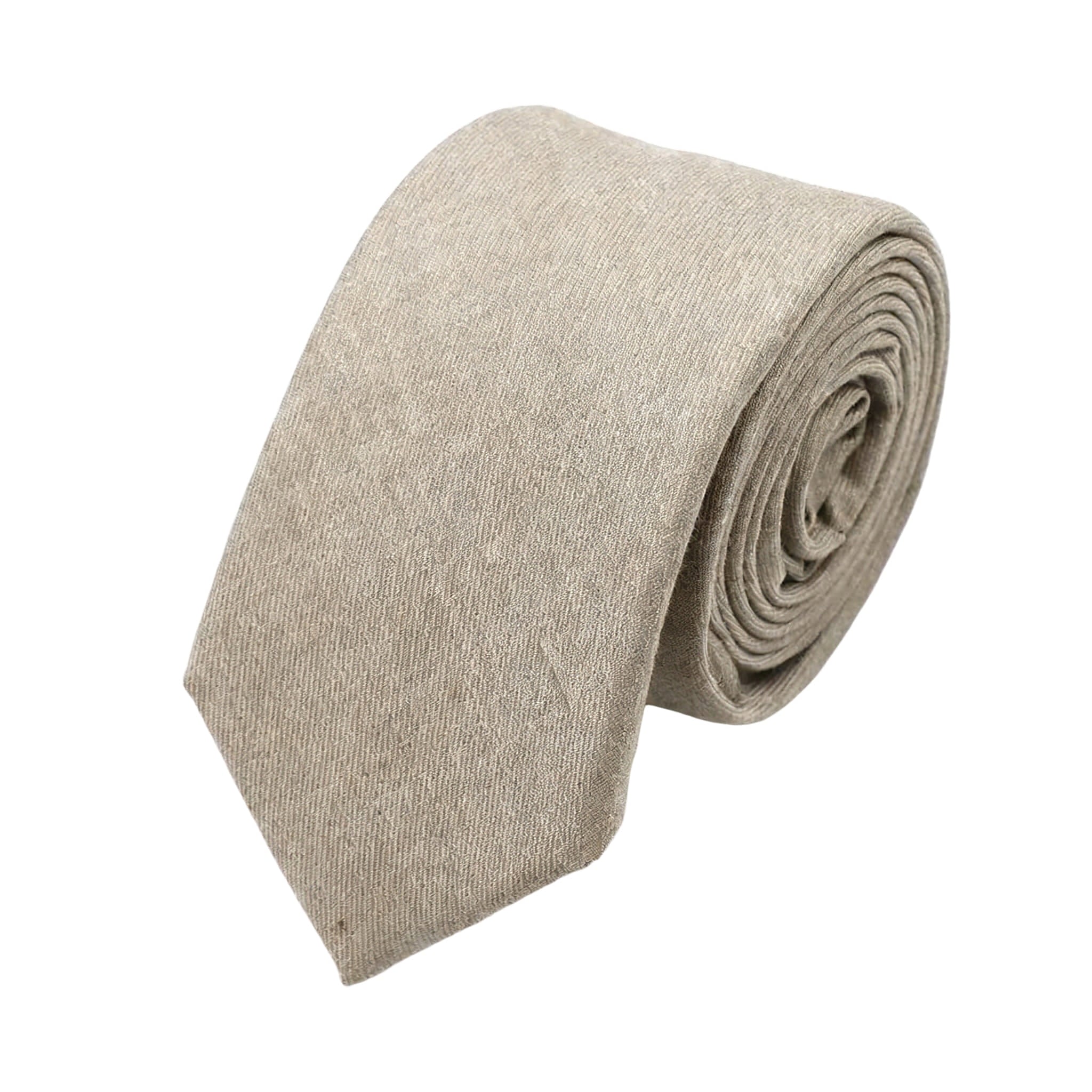 Beige Beige Solid Necktie