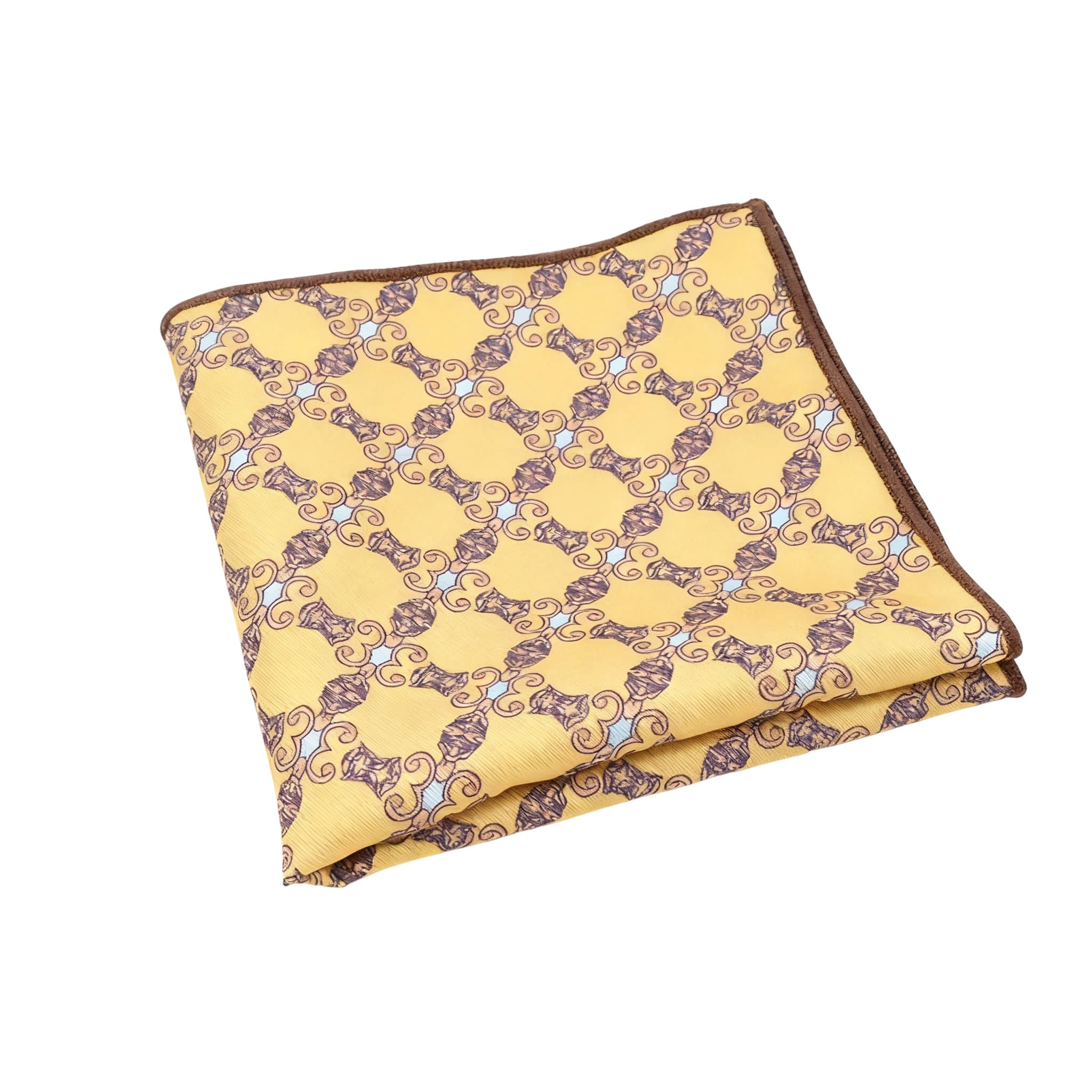 Charcoal Grey Lavender Geometric Floral Pocket Square