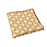 Charcoal Grey Lavender Geometric Floral Pocket Square