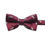 Burgundy Silver Dragonfly Bowtie