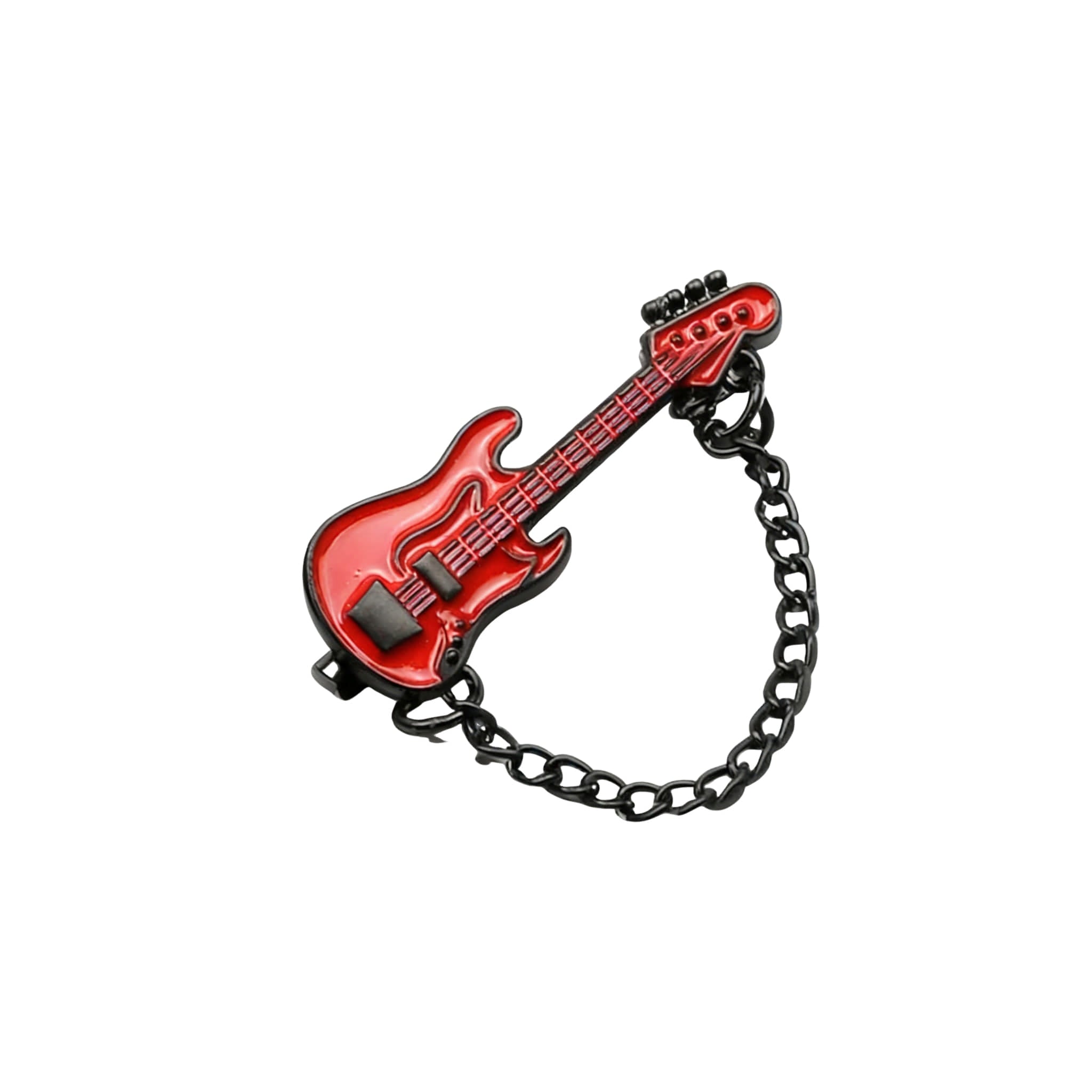 Red Gold Guitar Lapel Pin