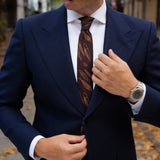 Dark Brown With Golden Fish Necktie