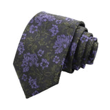 Gray Purple Floral Necktie