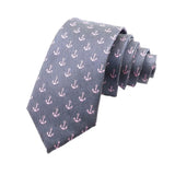 Gray Pink Anchor Necktie