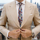 Maroon With Blue Abstract Necktie