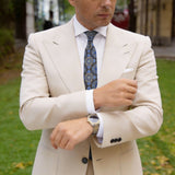 Black with Blue Gold Ornate Necktie