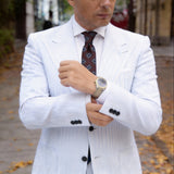 Brown With Blue Square Necktie