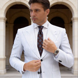 Brown With Blue Square Necktie