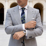 Navy Blue With Green Paisley Necktie