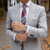 Red With Red-Blue-White Plaid Necktie