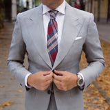 Red With Red-Blue-White Plaid Necktie