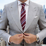Burgundy With Pink-Purple Striped Necktie