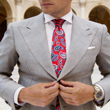 Red with Blue Paisley Necktie