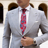Red with Blue Paisley Necktie