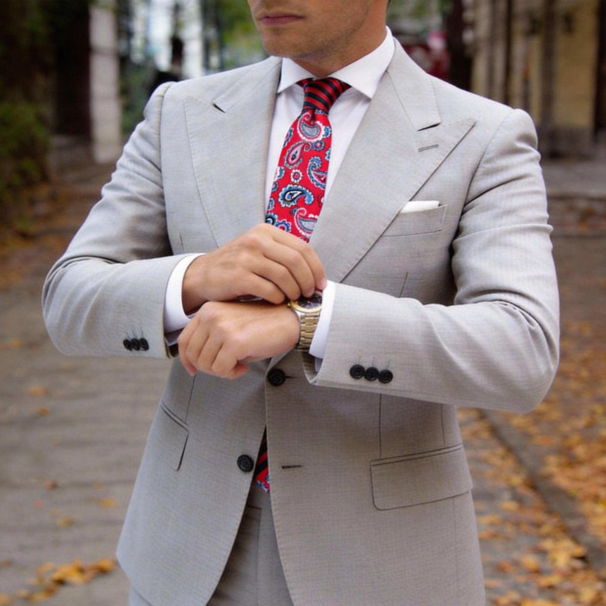 Red with Blue Paisley Necktie
