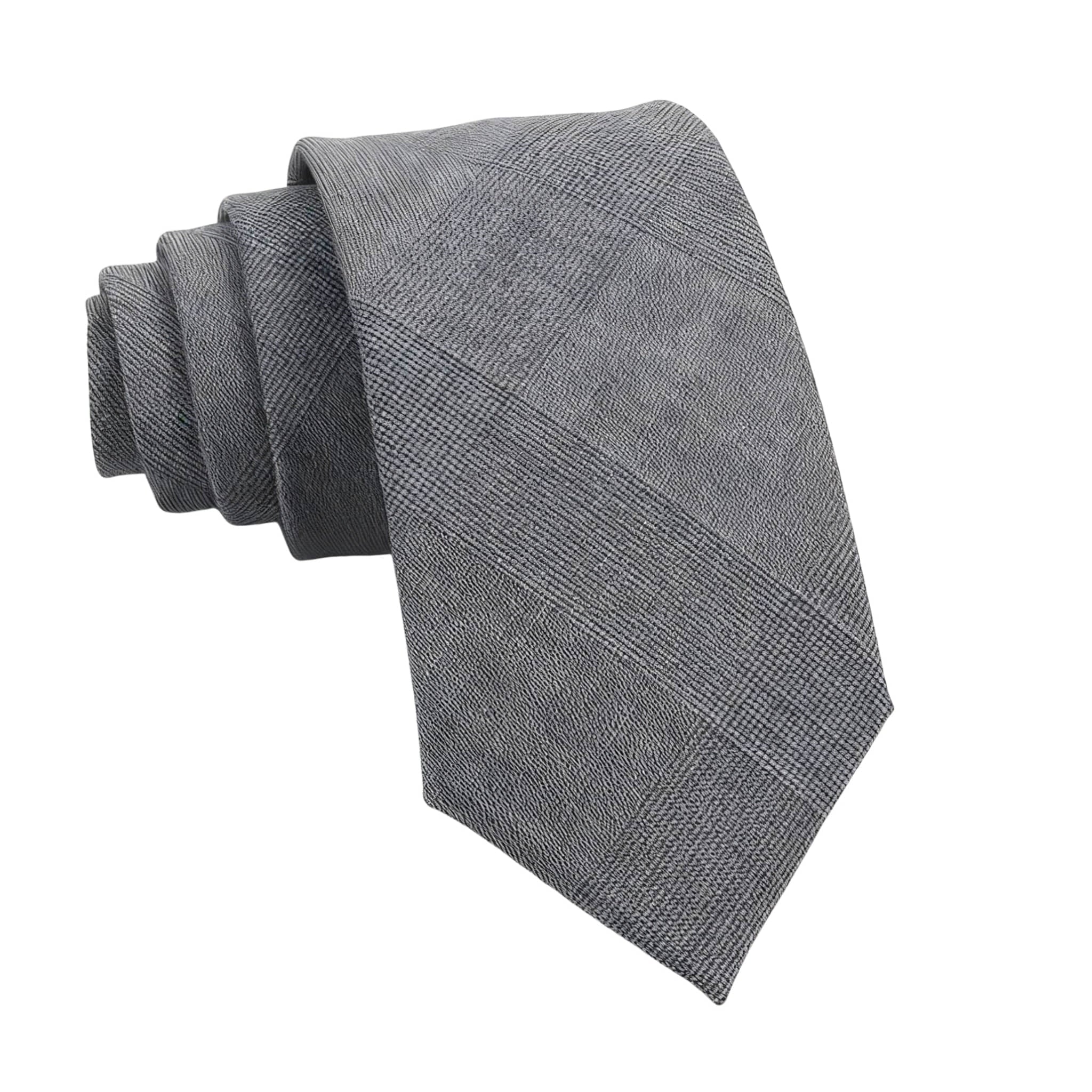 Gray Plaid Necktie