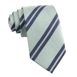 Pale Green Navy Striped Necktie