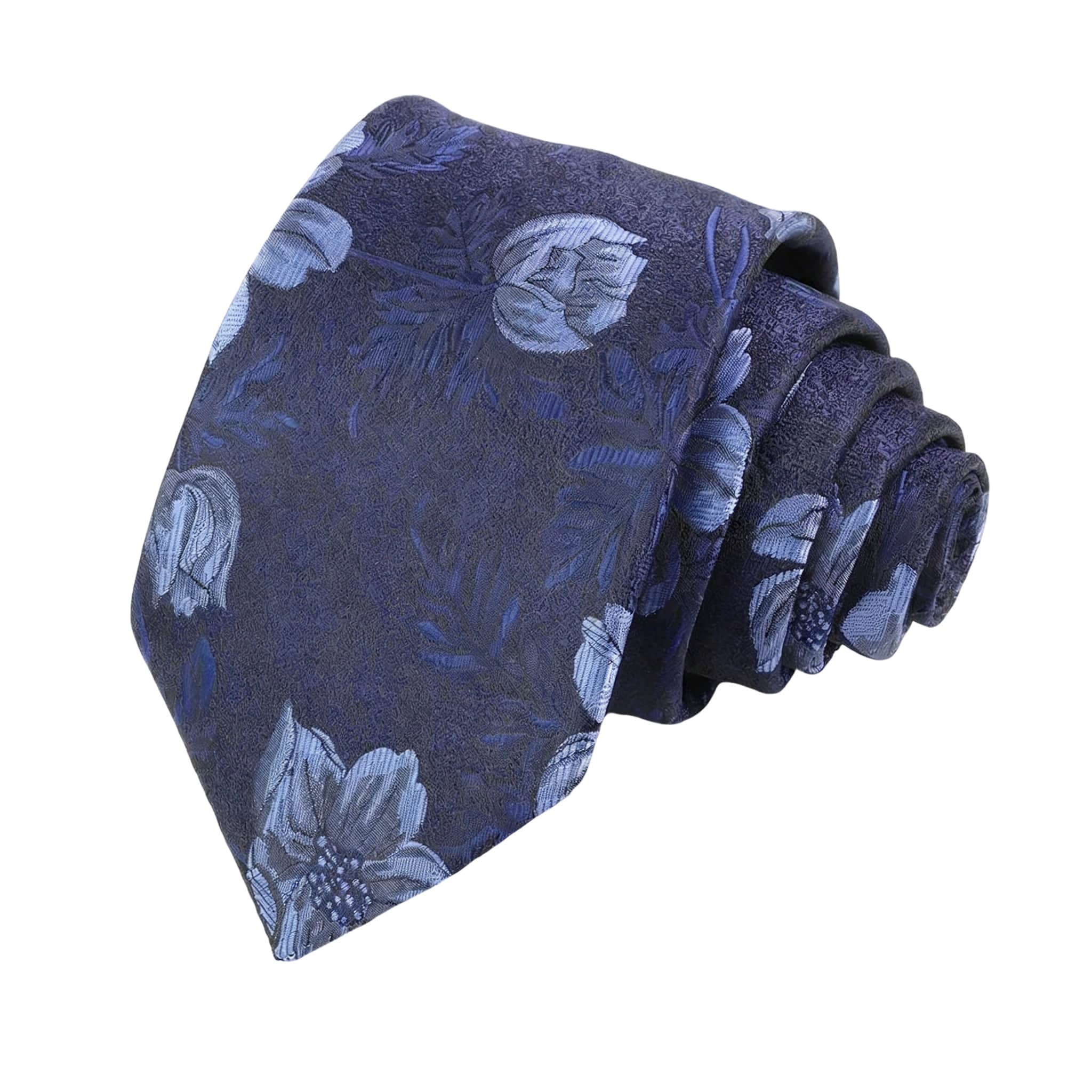 Navy Blue Blue Floral Necktie